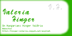 valeria hinger business card